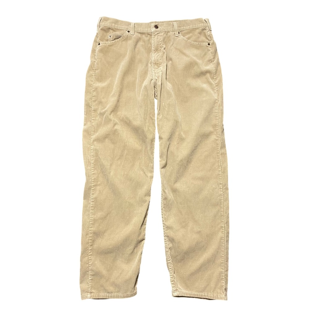 Vintage Levi's 565 Loose Fit Corduroy Wide Leg Pants Mens 36x34 Tan USA Skater